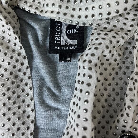 Made in Italy Tricot Chic Boho Sweater Top with Lace & Ruffle Details - Picture 5 of 8